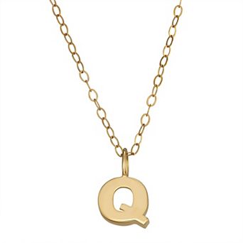 10K Gold Initial Pendant on 14k Gold Filled Chain