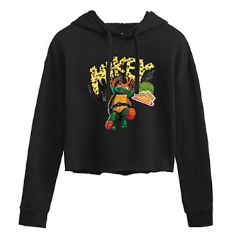 Juniors' Teenage Mutant Ninja Turtles Mutant Mayhem Mikey Cropped Graphic Hoodie