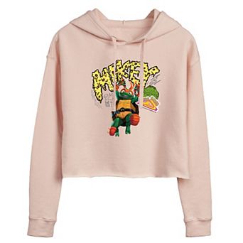 Juniors' Teenage Mutant Ninja Turtles Mutant Mayhem Mikey Cropped Graphic Hoodie