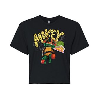 Juniors' Teenage Mutant Ninja Turtles Mutant Mayhem Mikey Cropped Graphic Tee