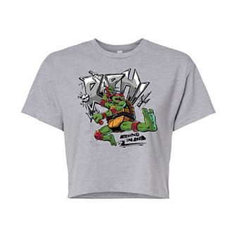 Juniors' Teenage Mutant Ninja Turtles Mutant Mayhem Raph Cropped Graphic Tee