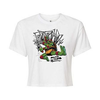 Juniors' Teenage Mutant Ninja Turtles Mutant Mayhem Raph Cropped Graphic Tee