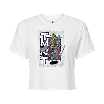 Juniors' Teenage Mutant Ninja Turtles Mutant Mayhem Cropped Graphic Tee