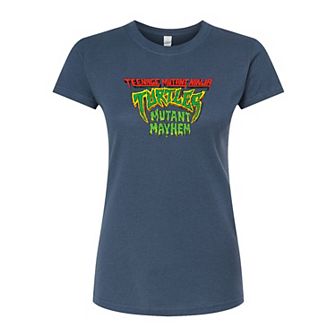 Juniors' TMNT Mutant Mayhem Logo Fitted Graphic Tee