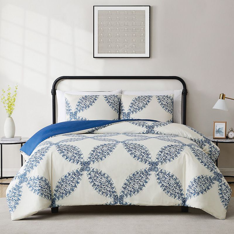 59525286 Cannon Abigail Duvet Cover Set with Shams, Blue, K sku 59525286