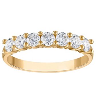 White Lotus 10k Gold 1 1/8 Carat T.W. Lab-Created Moissanite Row Ring