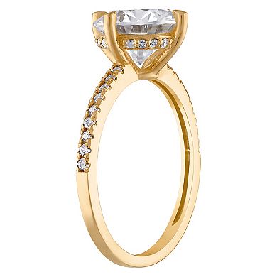 White Lotus 10k Gold 3 1/3 Carat T.W. Lab-Created Moissanite Embellished Band Engagement Ring
