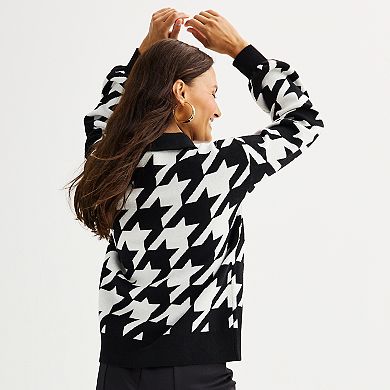 Women's Nine West Half Zip Patterened Pullover Sweater