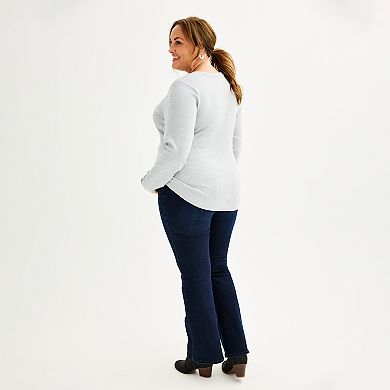 Plus Size Sonoma Goods For Life® Slim Fit Long Sleeve Henley Top
