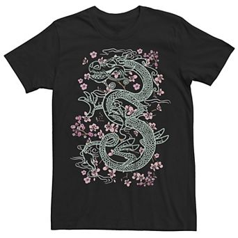 Disney's Mulan Juniors' Mushu Floral Outline Boyfriend Tee
