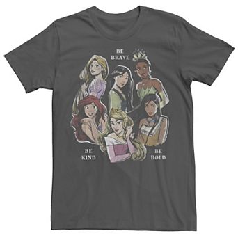 Disney Princess Juniors' Group Sketch Be Brave Be Kind Be Bold Boyfriend Tee