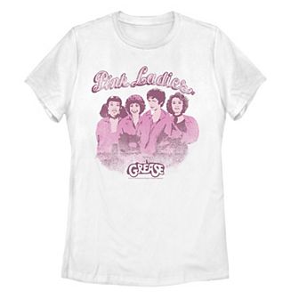 Juniors' Grease Pink Ladies Group Distressed Shot Graphic Tee