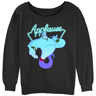 Juniors' Disney Aladdin Genie Applause Neon Sign Portrait Graphic Fleece