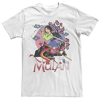 Juniors' Disney Mulan And Mushu Collage Portrait Logo Boyfriend Graphic Tee