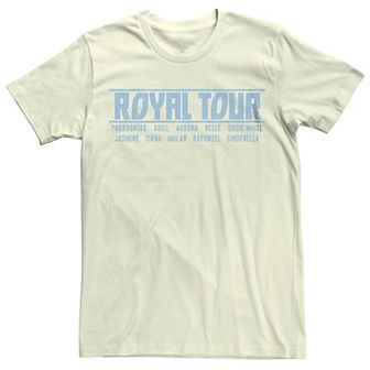 Juniors' Disney Princess Group Picture Royal Tour Front & Back Boyfriend Graphic Tee