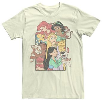 Juniors' Disney Princess Group Shot Animal Companions Boyfriend Graphic Tee