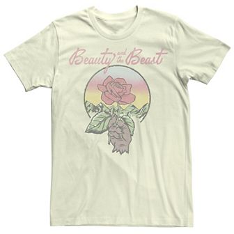 Juniors' Disney Beauty And The Beast Cartoon Rose Portrait Boyfriend Graphic Tee
