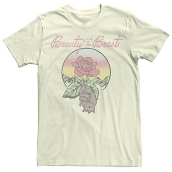 Juniors' Disney Beauty And The Beast Cartoon Rose Portrait Boyfriend Graphic Tee