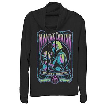 Juniors' Mandalorian Bounty Hunter Cowlneck Graphic Lightweight Long Sleeve