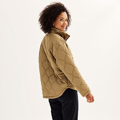 Kohls womens quilted jacket on sale