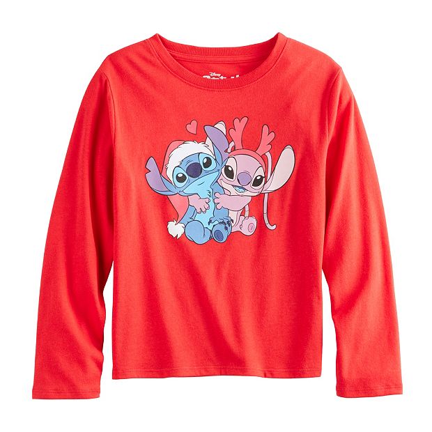 Girls Disney Stitch Long Sleeve Sweatshirt & Jogger 2-Piece Outfit Set,  Sizes 4-16