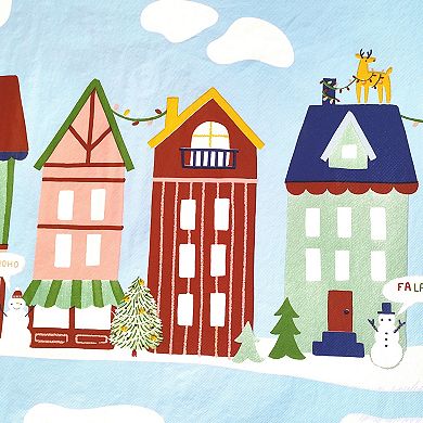 St. Nicholas Square® Holiday Townhouses Vinyl Tablecloth