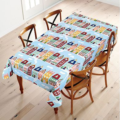 St. Nicholas Square® Holiday Townhouses Vinyl Tablecloth