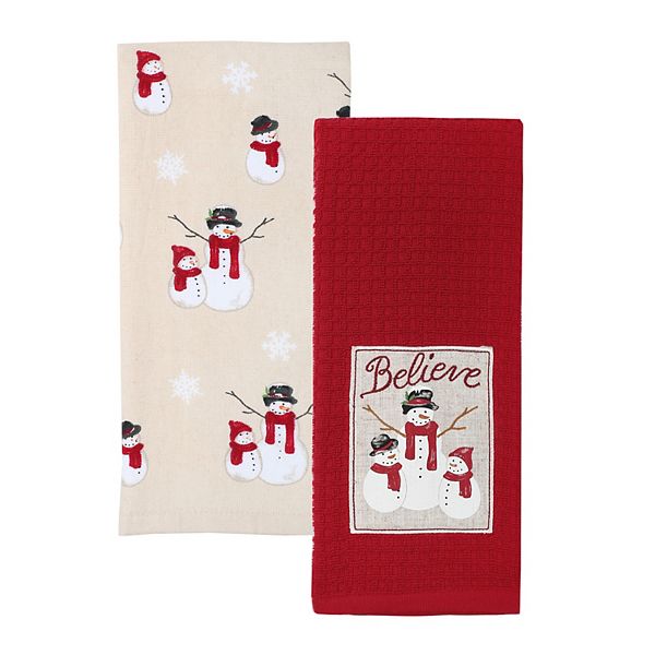 St. Nicholas Square® Believe Patch Kitchen Towel 2-pk. - Tango Red