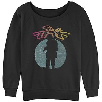 Juniors' Star Wars Boba Fett Silhouette Star Slouchy Graphic Sweatshirt