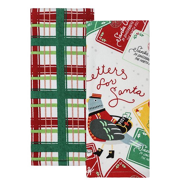 St. Nicholas Square® Happy Holidays Gingham Kitchen Towel 2-pk.