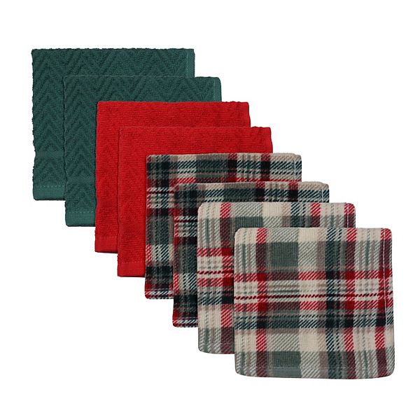 St. Nicholas Square® 8Pack Holiday Plaid Dish Cloths
