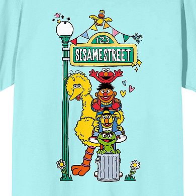 Juniors' Sesame Street Character Short Sleeve Graphic Tee