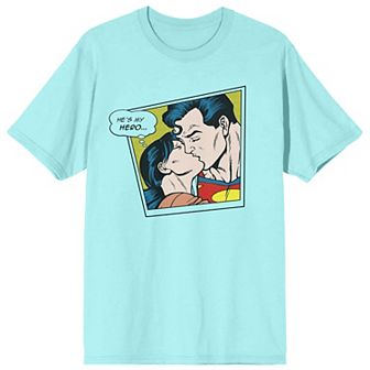 Juniors' Superman He's My Hero Short Sleeve Graphic Tee