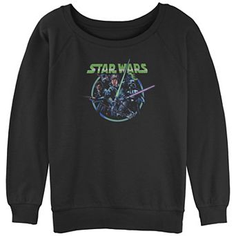 Juniors' Star Wars Retro Group Slouchy Graphic Sweatshirt