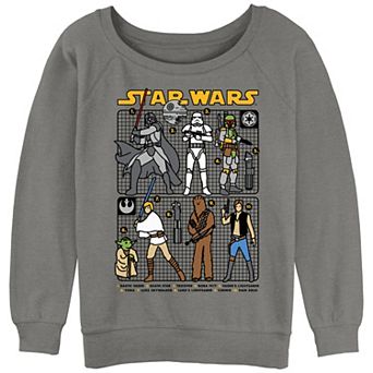 Juniors' Star Wars Armed Characters Grid Slouchy Graphic Sweatshirt