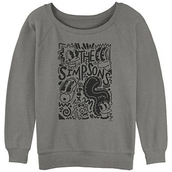 Juniors' The Simpsons Pop Art Mashup Slouchy Graphic Sweatshirt