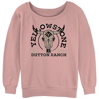 Juniors' Yellowstone Dutton Ranch Skull Logo Slouchy Graphic Sweatshirt