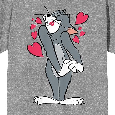 Juniors' Tom & Jerry Valentine's Day Hearts Graphic Tee