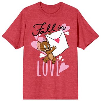 Juniors' Tom & Jerry Valentine's Day Fall In Love Graphic Tee