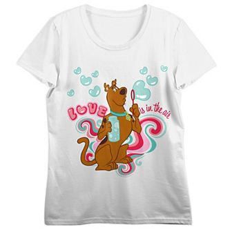 Juniors' Scooby Doo Valentine's Day Love Is In Air Graphic Tee