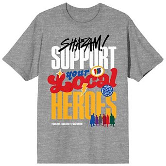 Juniors' DC Comics Shazam Fury Of The Gods "Support Your Local Heroes" Graphic Tee