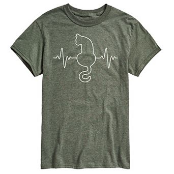 Big & Tall Cat Heart Beat Chart Graphic Tee