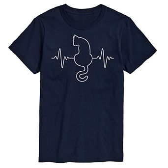 Big & Tall Cat Heart Beat Chart Graphic Tee
