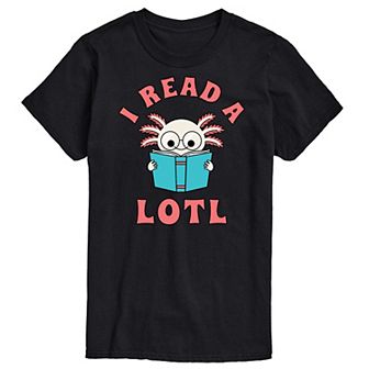 Big & Tall "I Read A Lotl" Axlotl Cartoon Graphic Tee