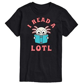 Big & Tall "I Read A Lotl" Axlotl Cartoon Graphic Tee