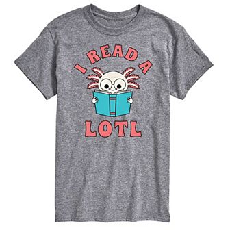Big & Tall "I Read A Lotl" Axlotl Cartoon Graphic Tee