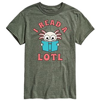 Big & Tall "I Read A Lotl" Axlotl Cartoon Graphic Tee