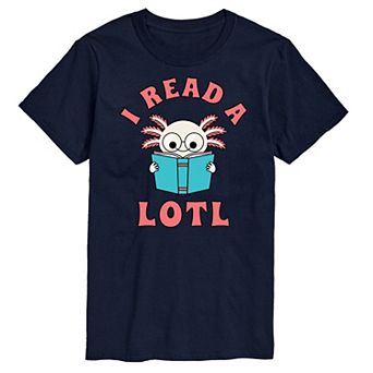 Big & Tall "I Read A Lotl" Axlotl Cartoon Graphic Tee