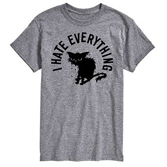 Big & Tall "I Hate Everything" Wet Cat Graphic Tee