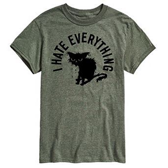 Big & Tall "I Hate Everything" Wet Cat Graphic Tee